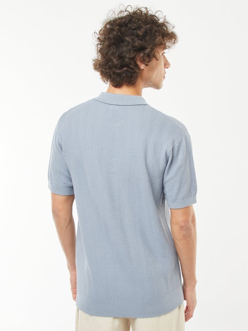 Polo en maille tricot  à manches courtes - Kiabi