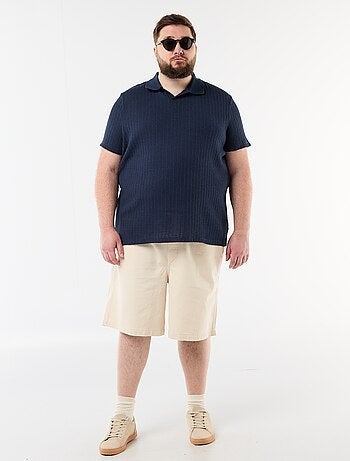 Polo en maille tricot à manches courtes