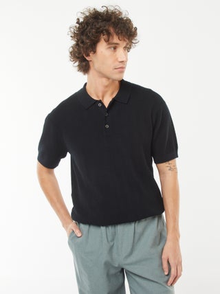 Polo en maille tricot  à manches courtes