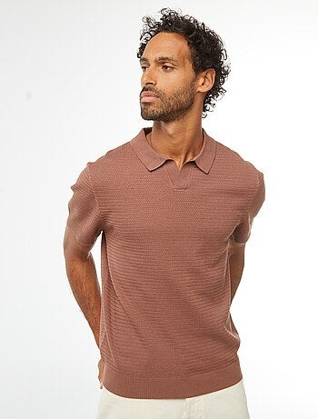 Polo en maille tricot manches courtes