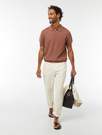 Polo en maille tricot manches courtes