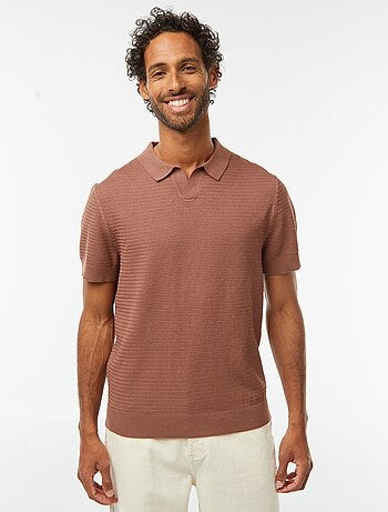 Polo en maille tricot manches courtes