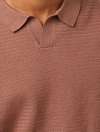 Polo en maille tricot manches courtes