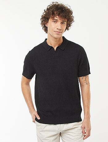 Polo en maille tricot manches courtes