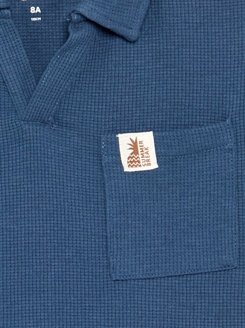 Polo en matière en nid d'abeilles - Kiabi