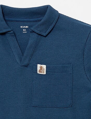 Polo en matière en nid d'abeilles