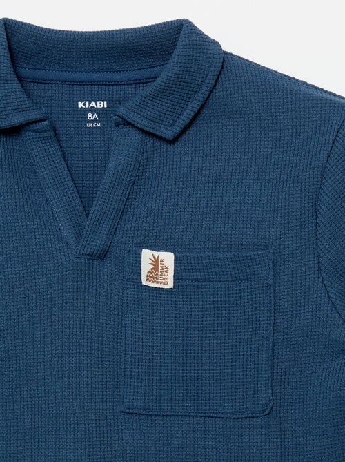 Polo en matière en nid d'abeilles - Kiabi