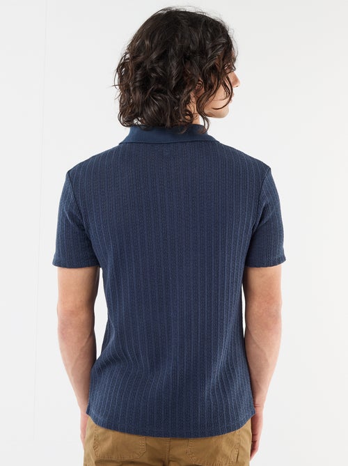 Polo en matière fantaisie ajourée - Kiabi