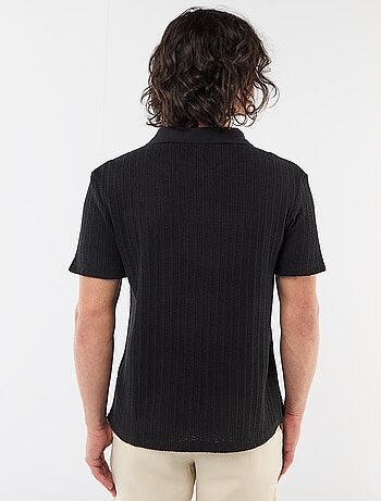 Polo en matière fantaisie ajourée