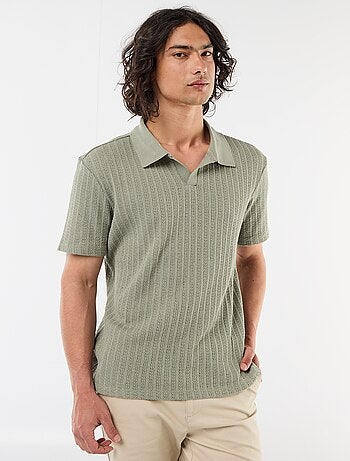 Polo en matière fantaisie ajourée