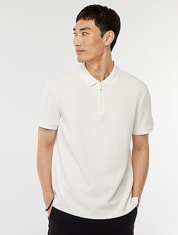 Polo en nid d'abeilles et col zippé