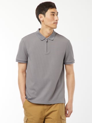 Polo en nid d'abeilles et col zippé