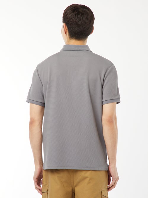 Polo en nid d'abeilles et col zippé - Kiabi