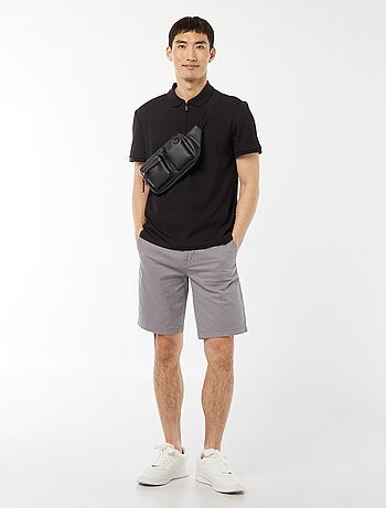 Polo en nid d'abeilles et col zippé