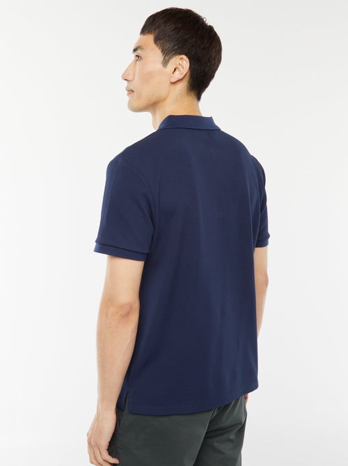 Polo en nid d'abeilles et col zippé - Kiabi