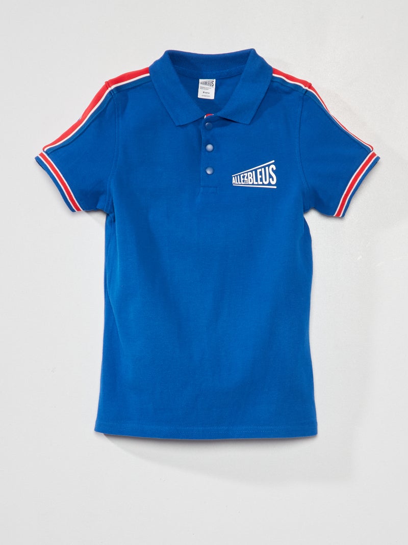 Polo en piqué de coton - Allez Les Bleus Bleu - Kiabi