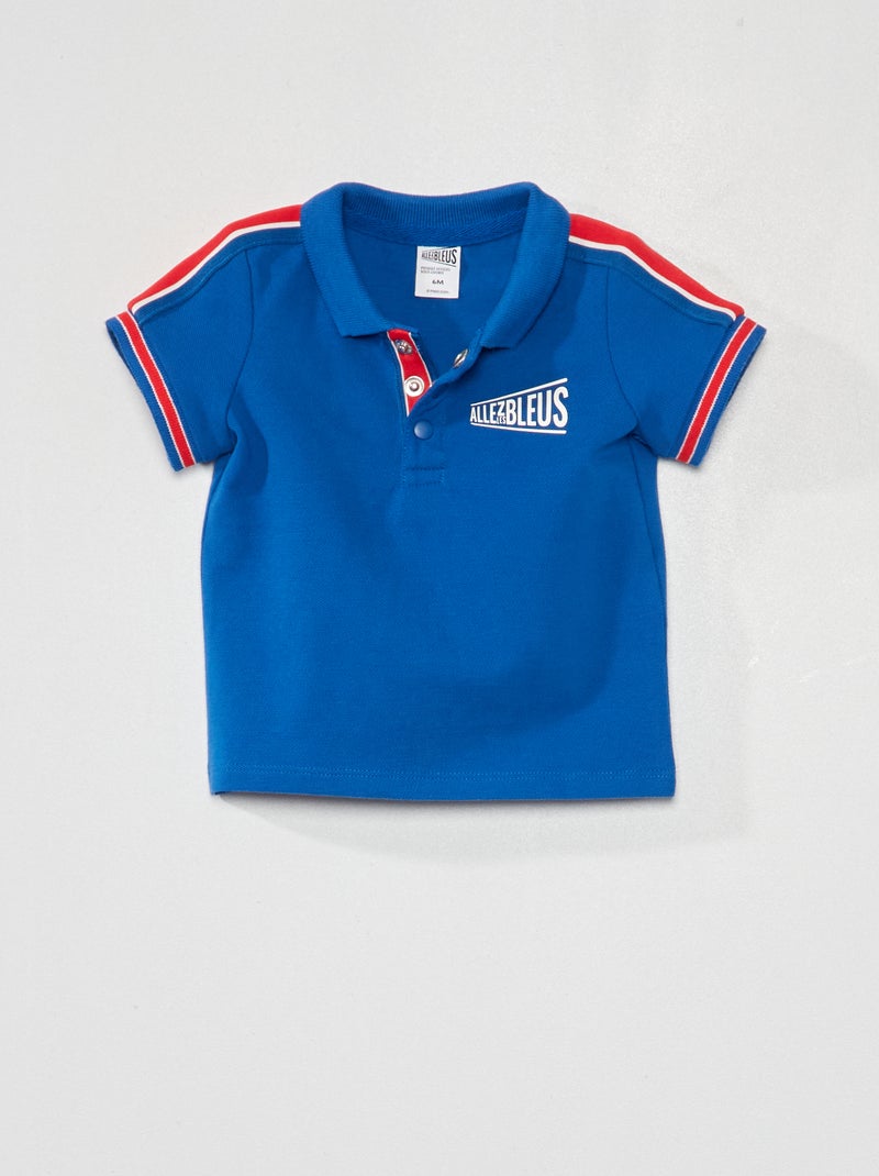 Polo en piqué de coton - Allez Les Bleus BLEU - Kiabi