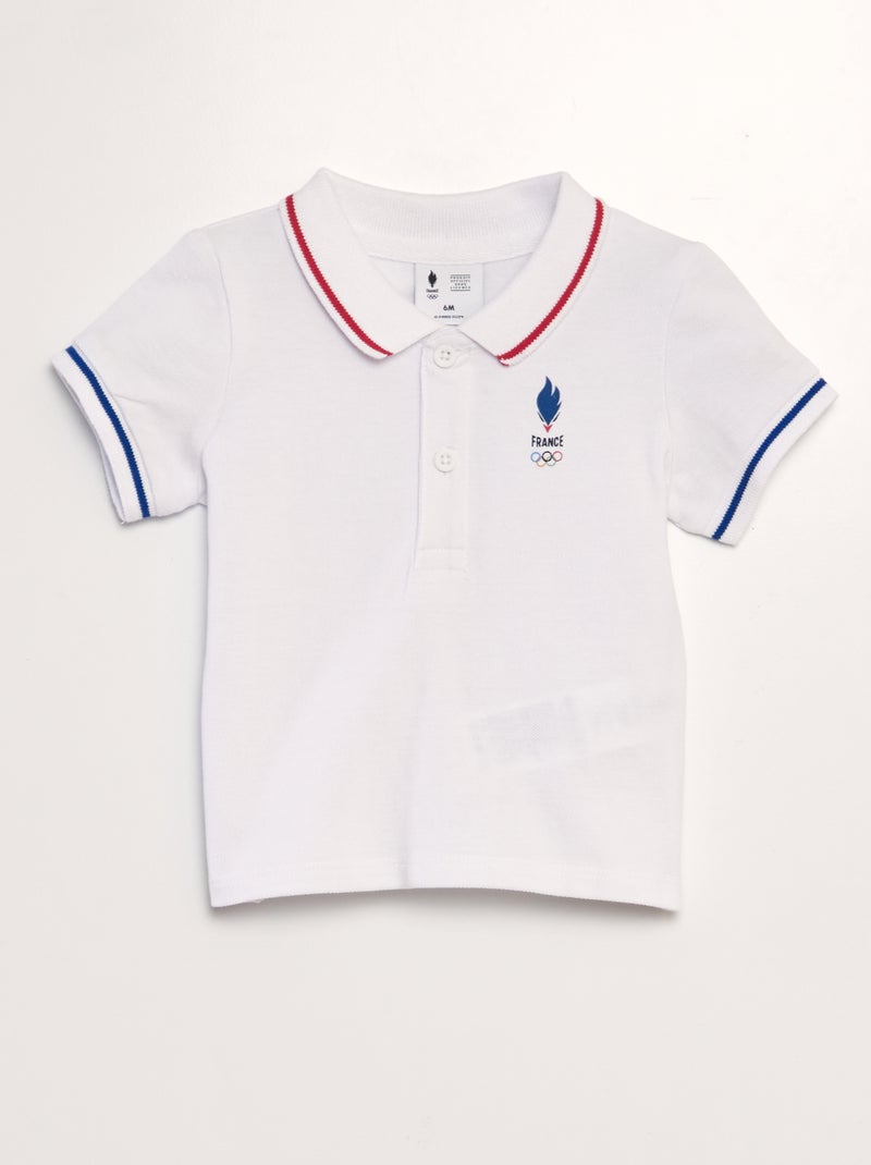 Polo en piqué de coton - Equipe de France Olympique et Paralympique Blanc - Kiabi