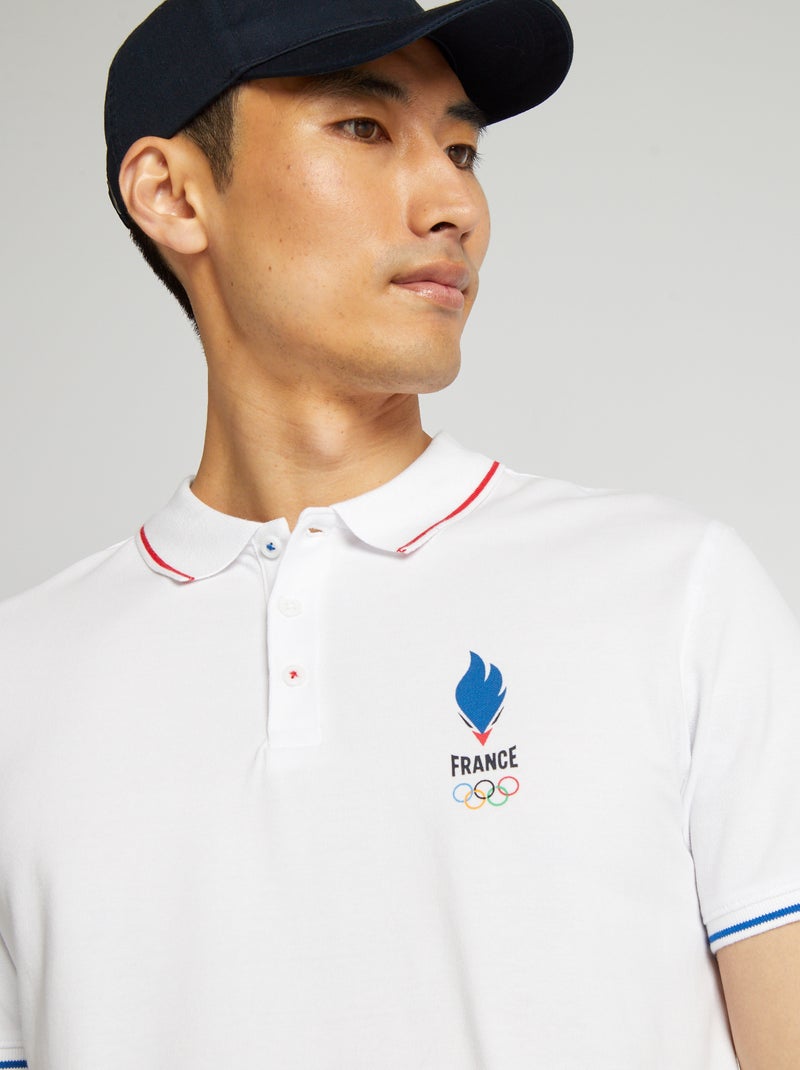 Polo en piqué de coton - Paris 2024 Blanc - Kiabi