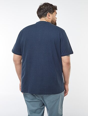 Polo en piqué de coton à col tunisien