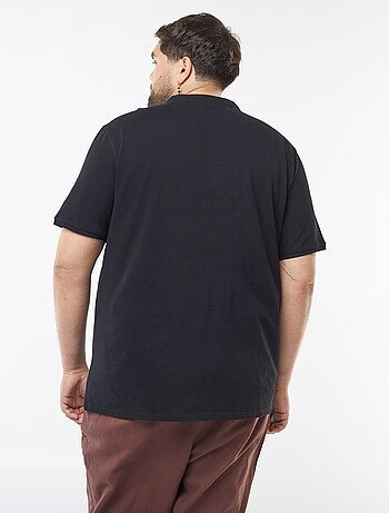 Polo en piqué de coton à col tunisien