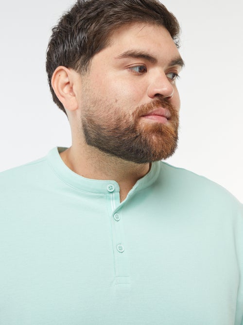 Polo en piqué de coton à col tunisien - Kiabi