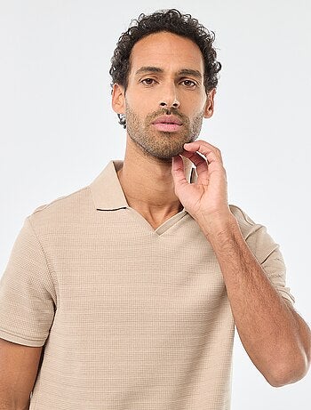 Polo en piqué de coton à manches courtes
