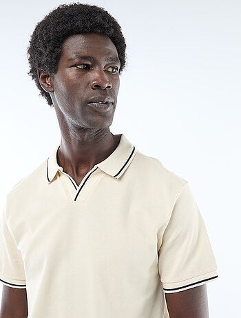 Polo en piqué de coton à manches courtes