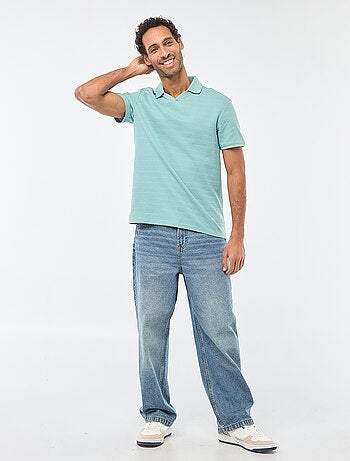 Polo en piqué de coton à manches courtes