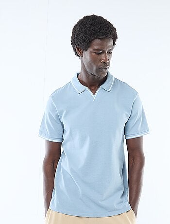 Polo en piqué de coton à manches courtes