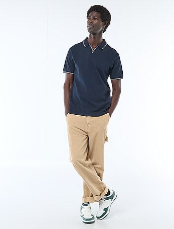 Polo en piqué de coton à manches courtes