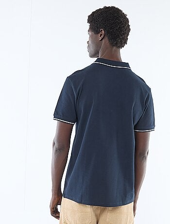 Polo en piqué de coton à manches courtes