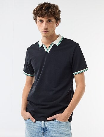 Polo en piqué de coton à manches courtes