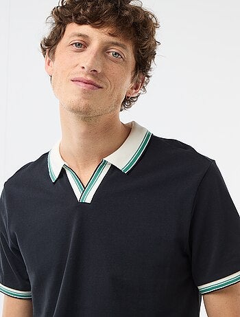 Polo en piqué de coton à manches courtes