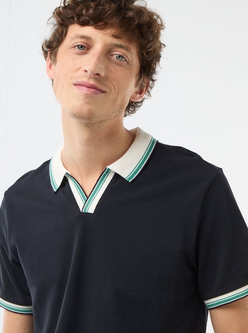 Polo en piqué de coton à manches courtes - Kiabi