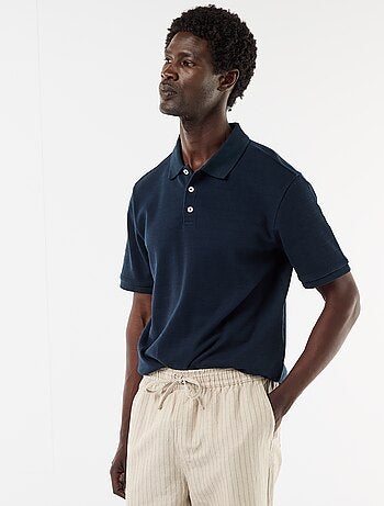 Polo en piqué de coton à manches courtes