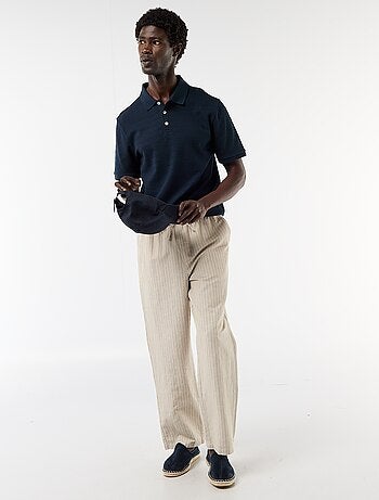 Polo en piqué de coton à manches courtes