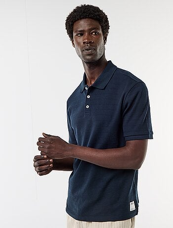 Polo en piqué de coton à manches courtes