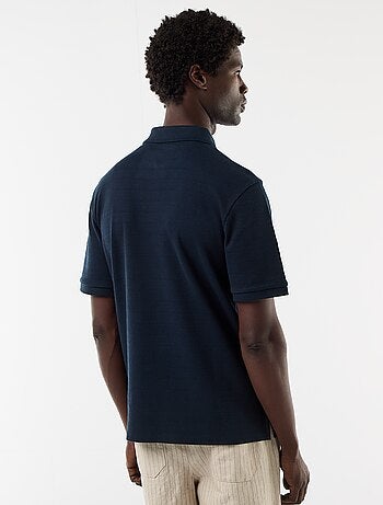 Polo en piqué de coton à manches courtes