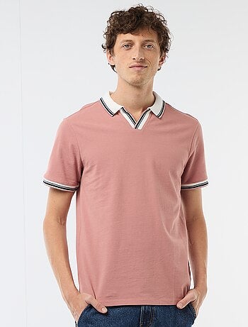 Polo en piqué de coton à manches courtes