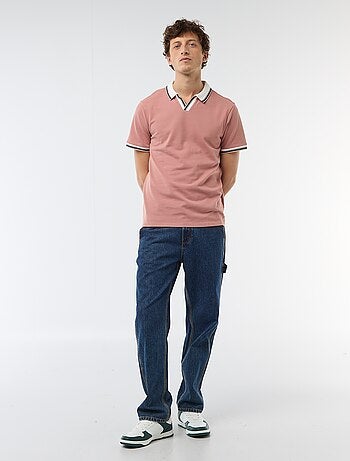 Polo en piqué de coton à manches courtes