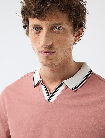 Polo en piqué de coton à manches courtes