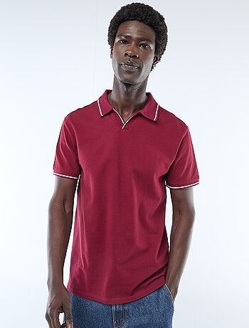 Polo en piqué de coton à manches courtes