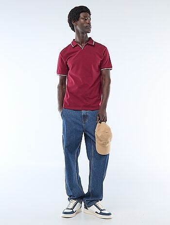 Polo en piqué de coton à manches courtes