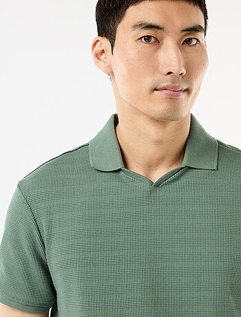 Polo en piqué de coton à manches courtes