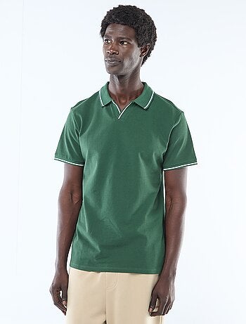 Polo en piqué de coton à manches courtes
