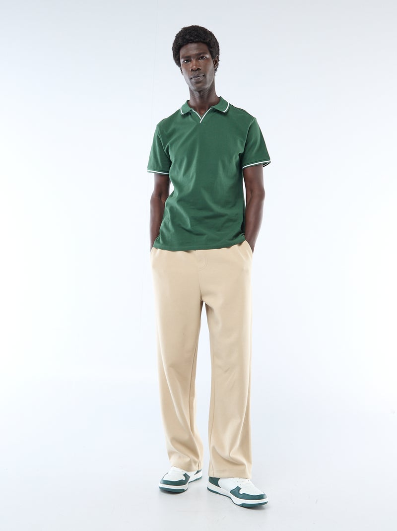 Polo en piqué de coton à manches courtes Vert - Kiabi