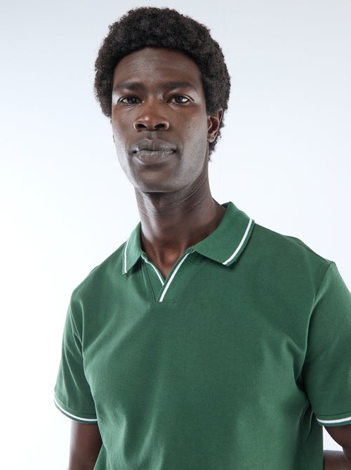 Polo en piqué de coton à manches courtes - Kiabi