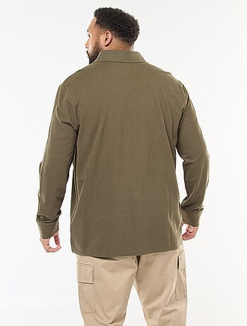 Polo en piqué de coton à manches longues