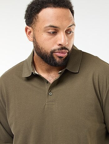 Polo en piqué de coton à manches longues